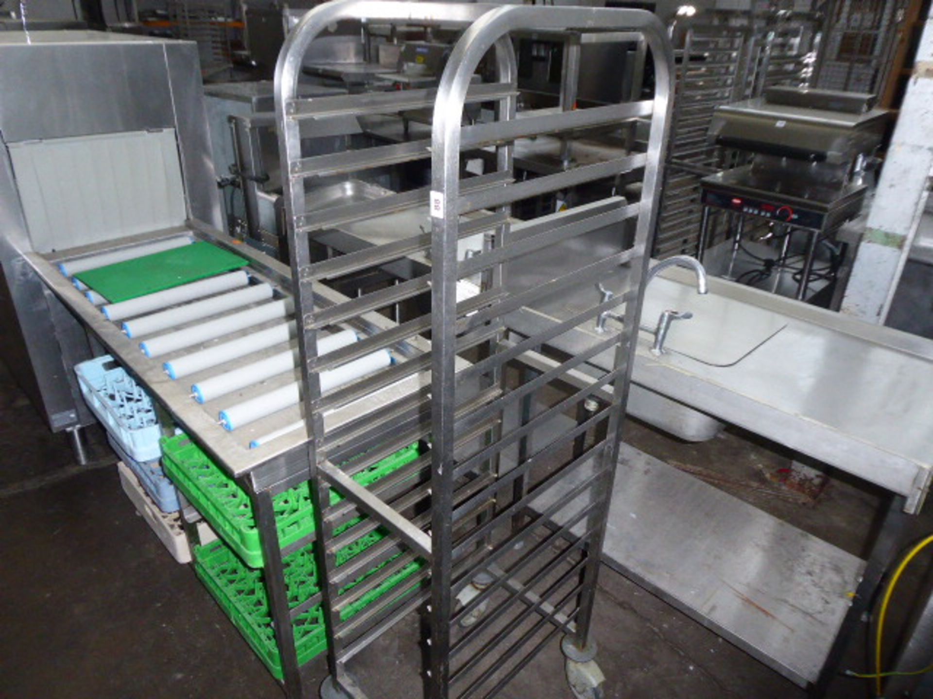 38cm stainless steel mobile tray track