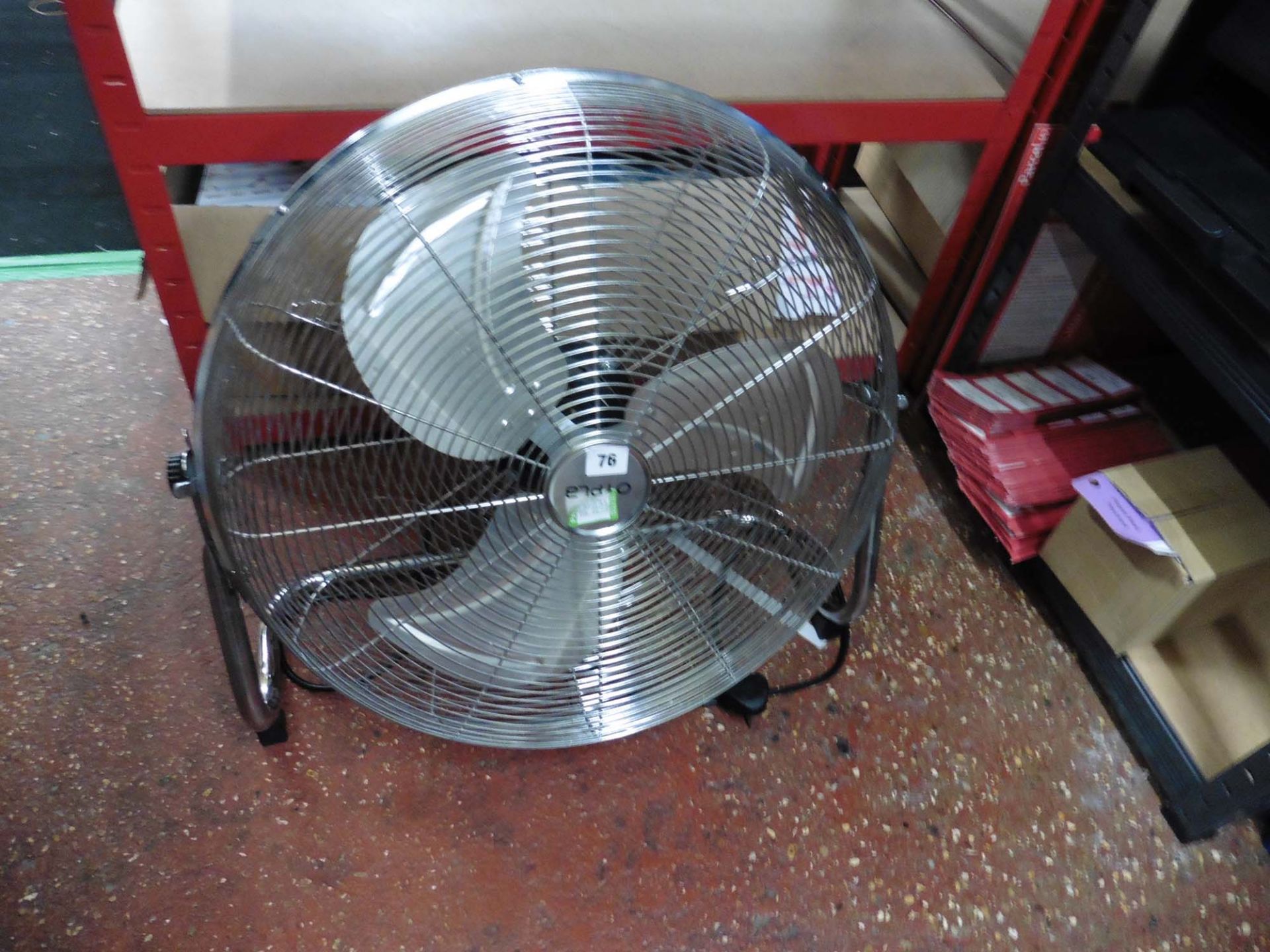 Oypla 20'' chrome floor fan, single phase