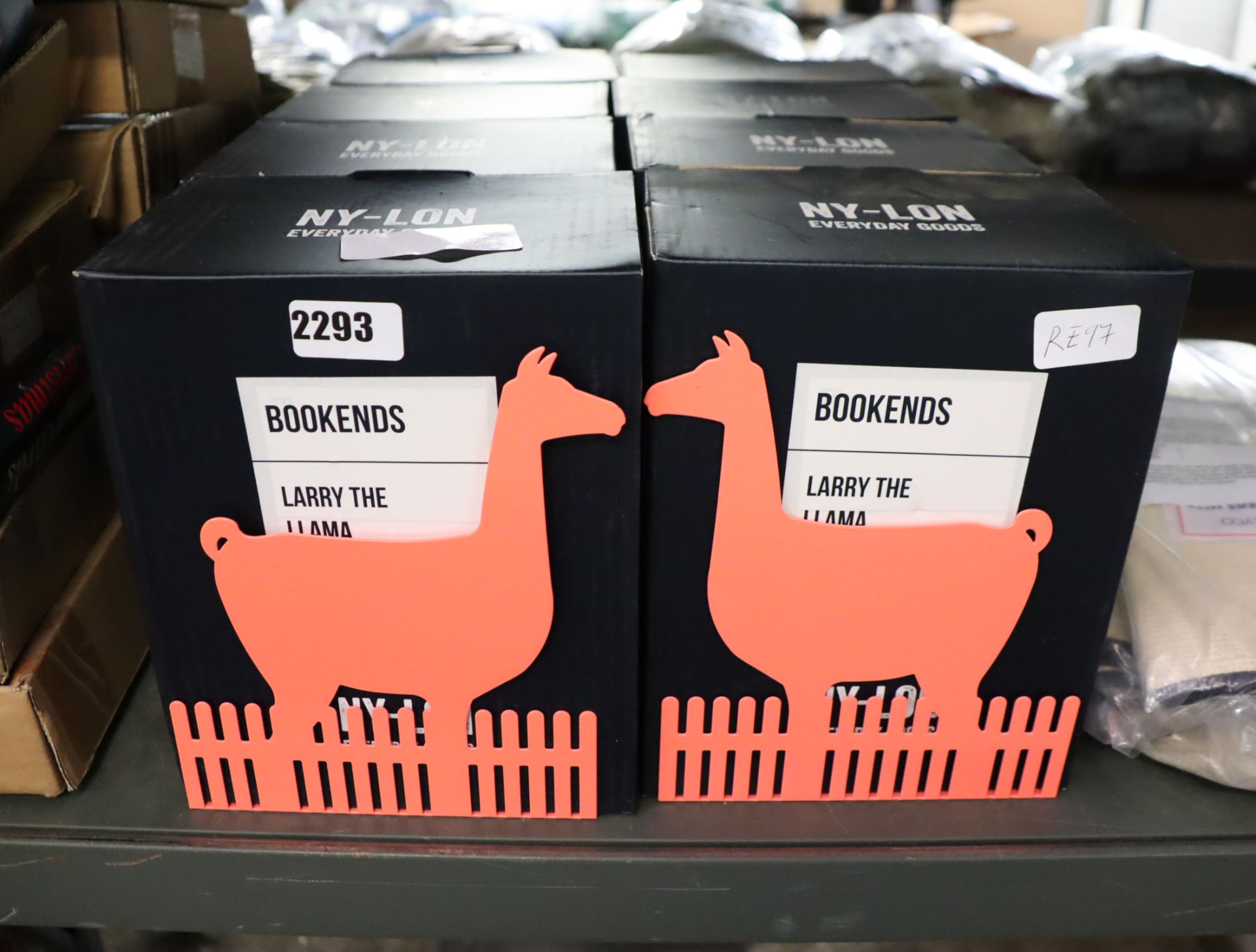 8 boxes of nylon Larry the Llama book ends