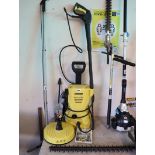 Karcher K2335 electric pressure washer with patio cleaning attachment, brush and spare lance head