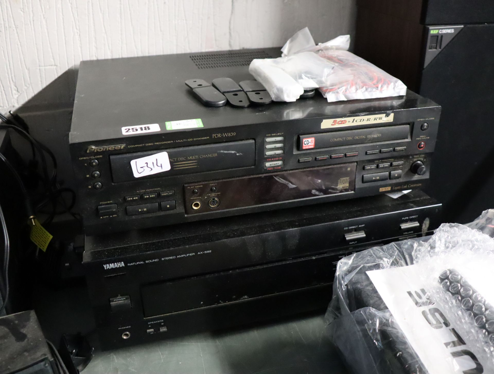 (32) Pioneer CD recorder with Yamaha natural sound stereo amplifier