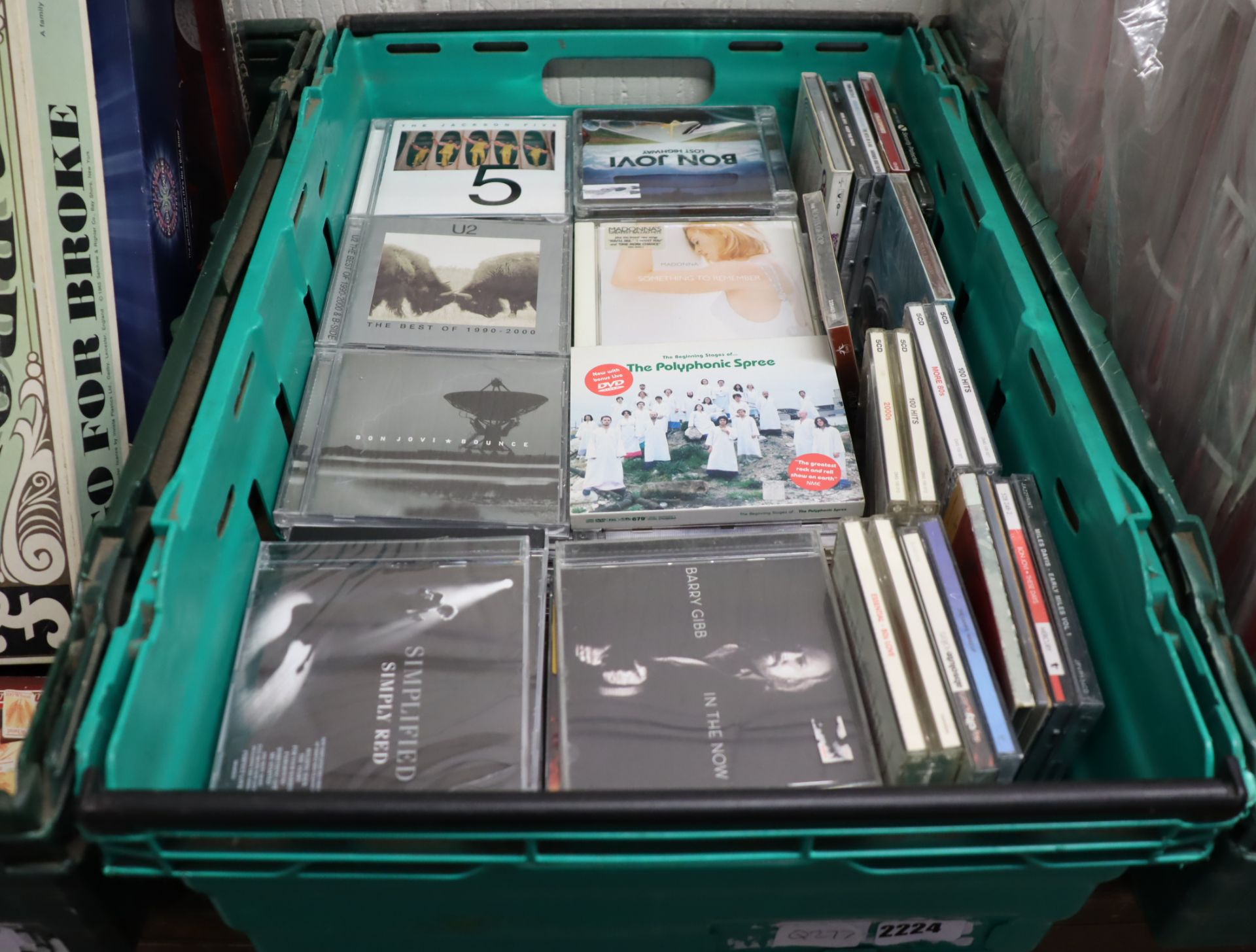 Crate of CDs incl. Bon Jovi, U2, The Jackson 5, etc.