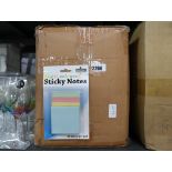 Box containing 72 packs of multi coloured sticky notes