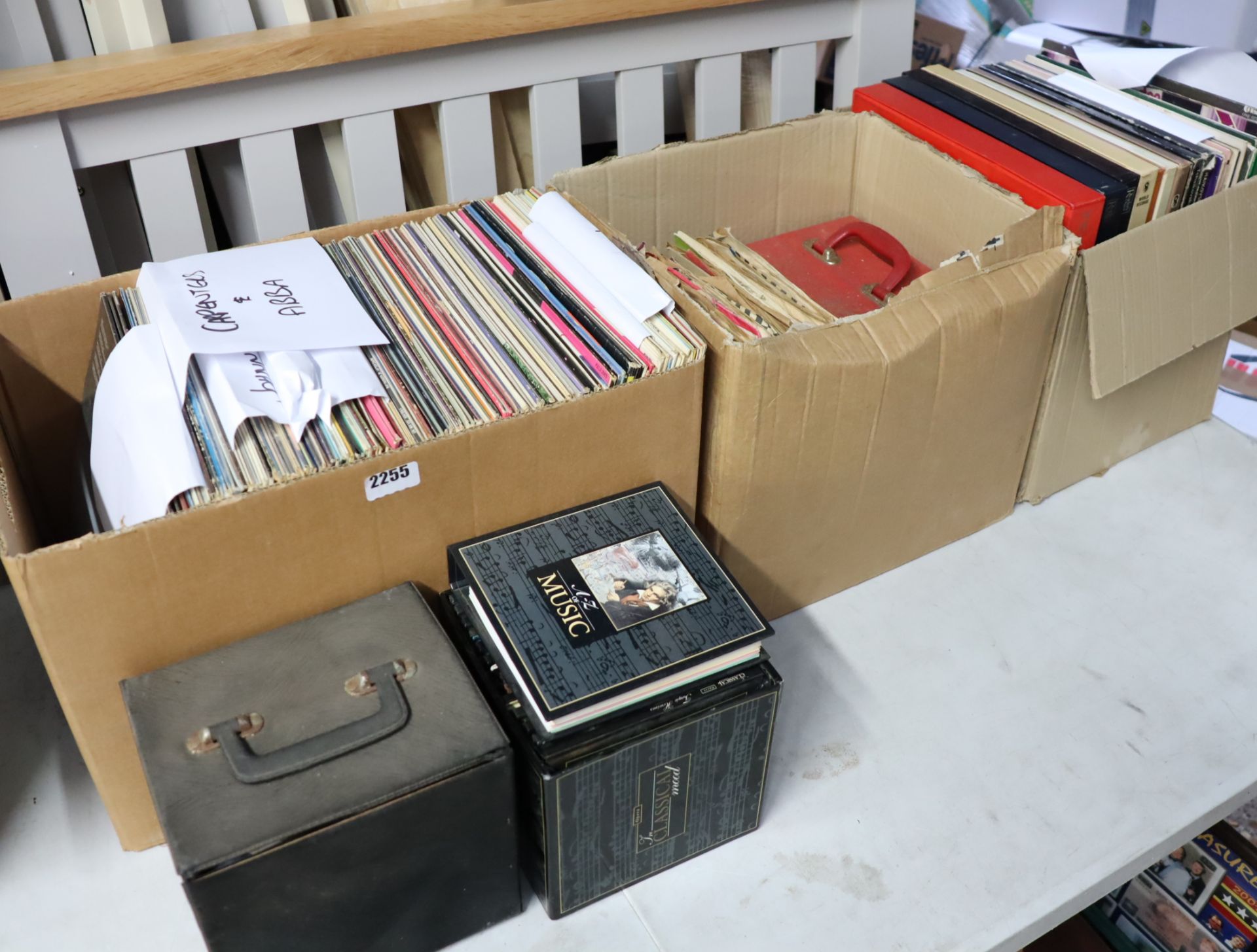 3 large boxes and 3 small boxes of records incl. ABBA, The Carpenters, Barry Manilow, etc.