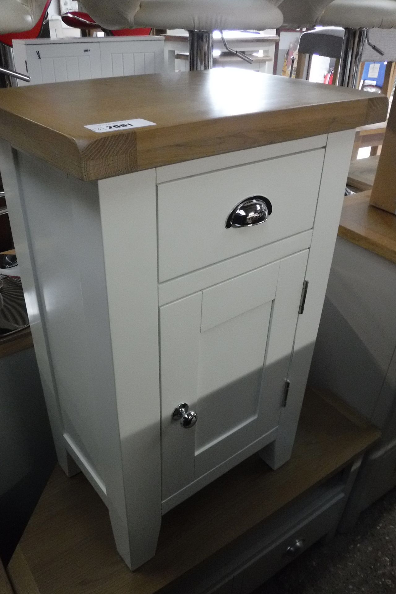 Off-white single drawer plus single door cupboard