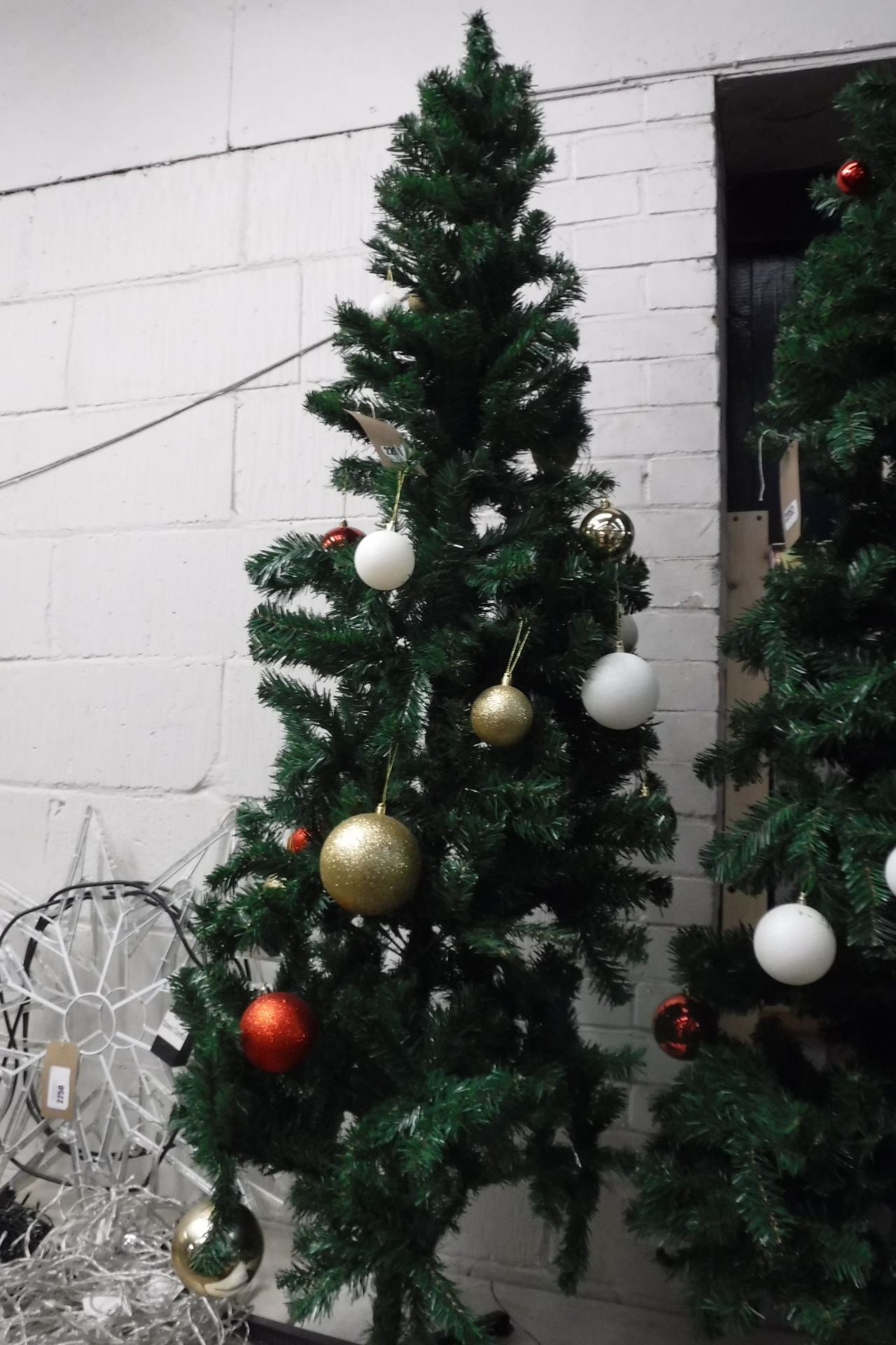 6' artificial Christmas tree with baubles