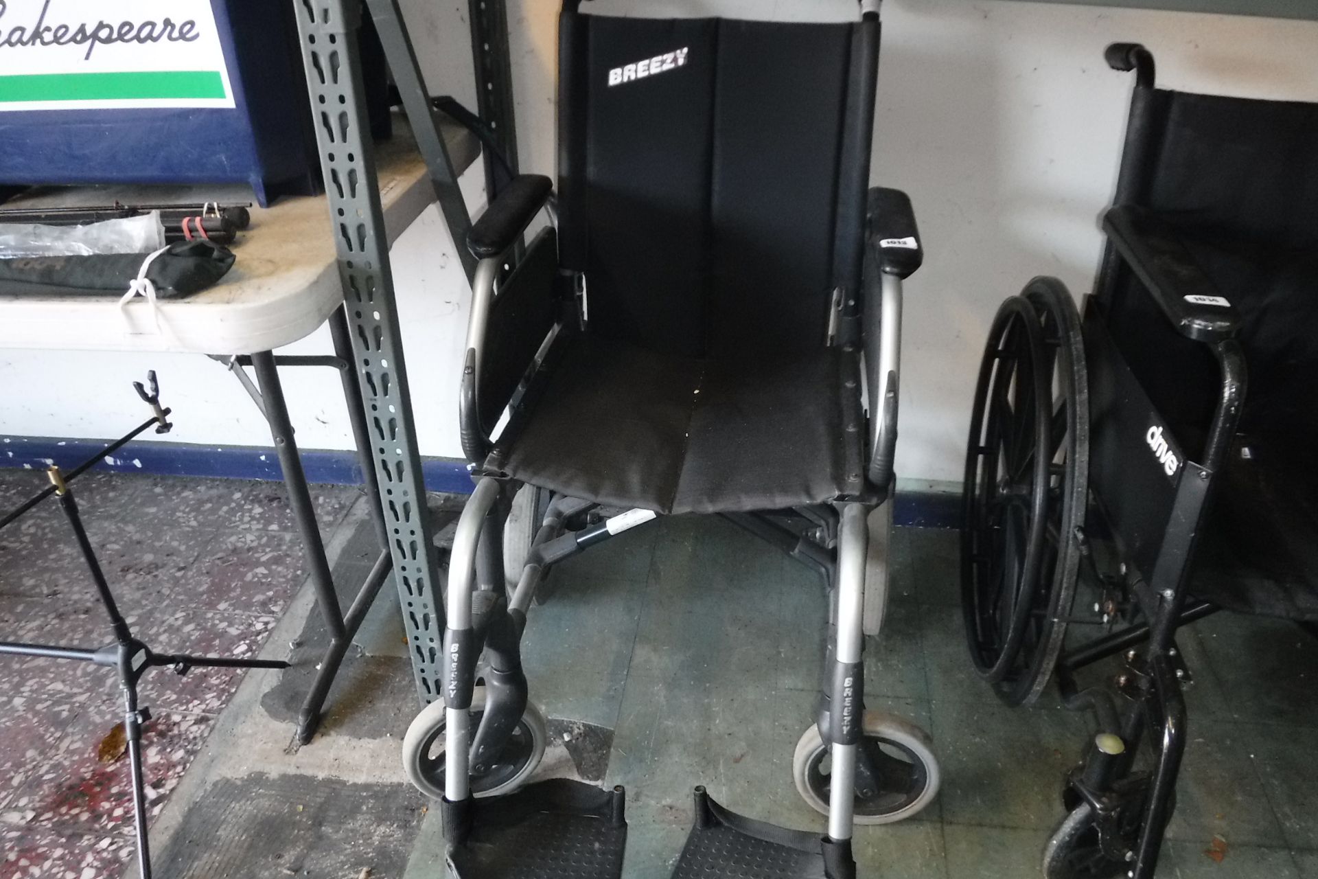 1027 Breezy black and grey folding wheelchair