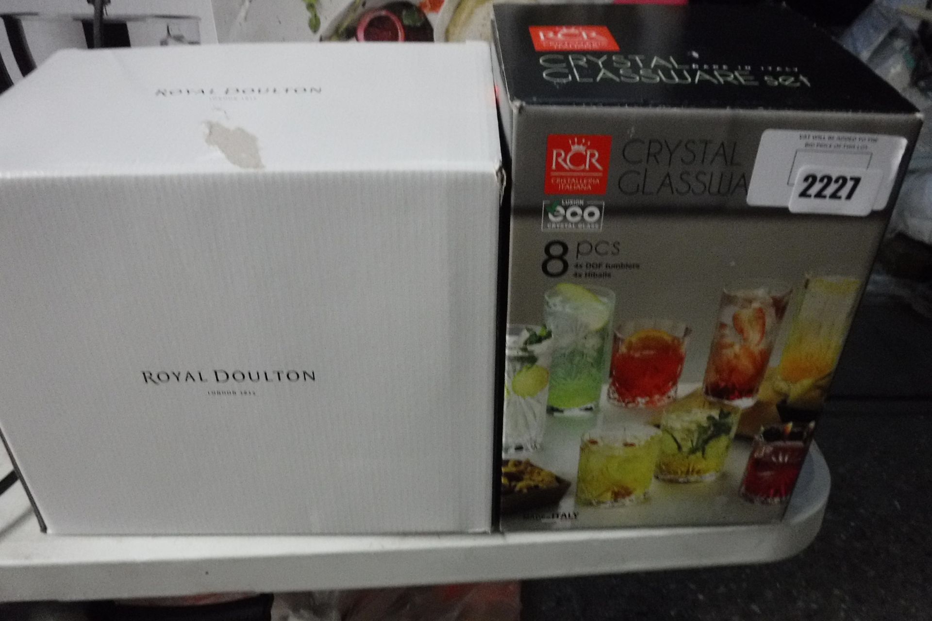 2 boxes of various glasses