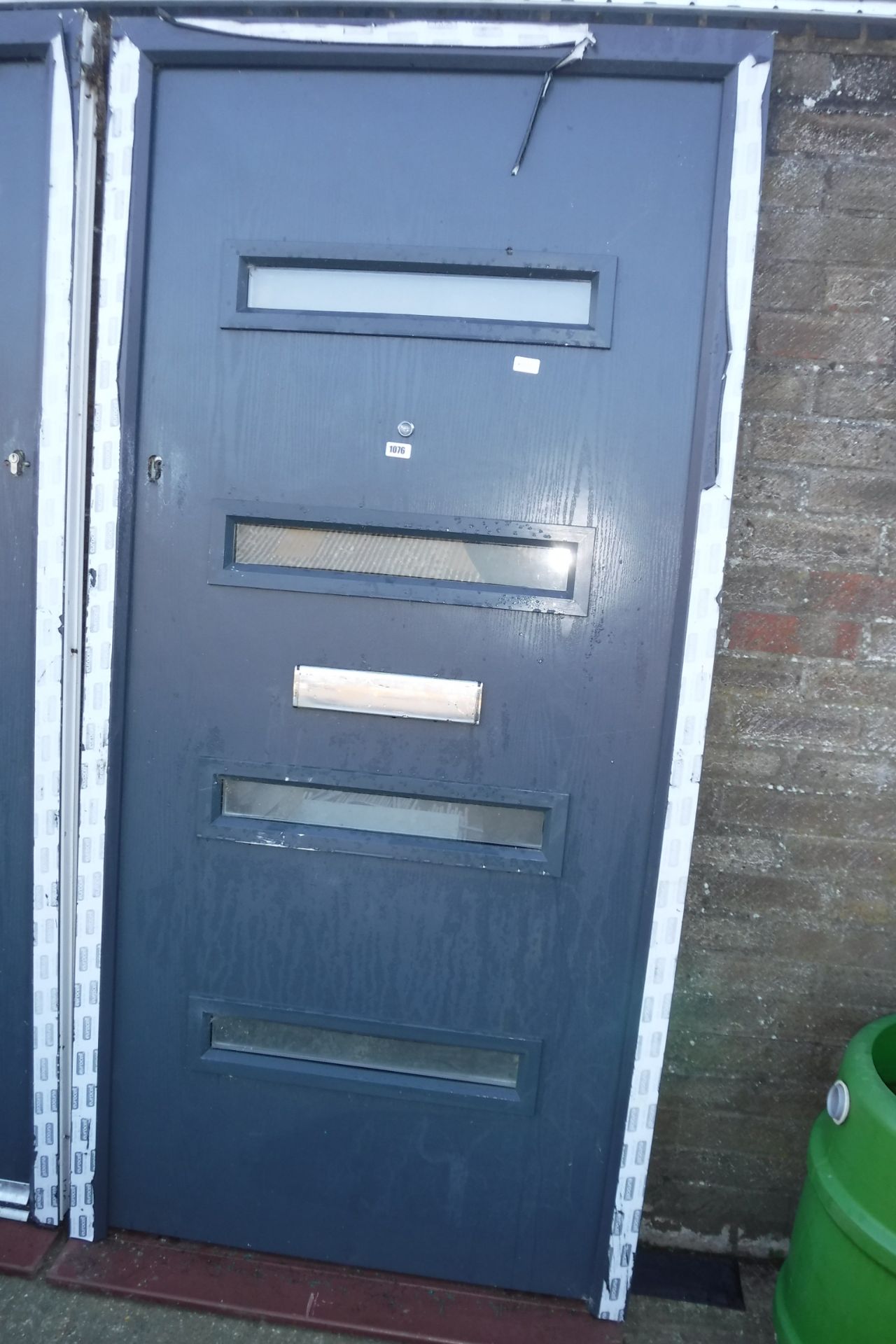Grey UPVC exterior door
