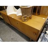 Light oak sideboard with sliding doors and central drawers