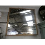 Oak framed mirror and canvas wall art