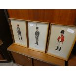 3 framed military prints