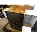 Wooden liftop workbox with drawers under