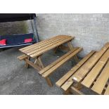 Wooden picnic style bench