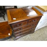 Mahogany inlaid small chest of 2 over 3 drawers