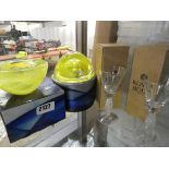 2 Kosta Boda glasses and 2 Kosta Boda bowls