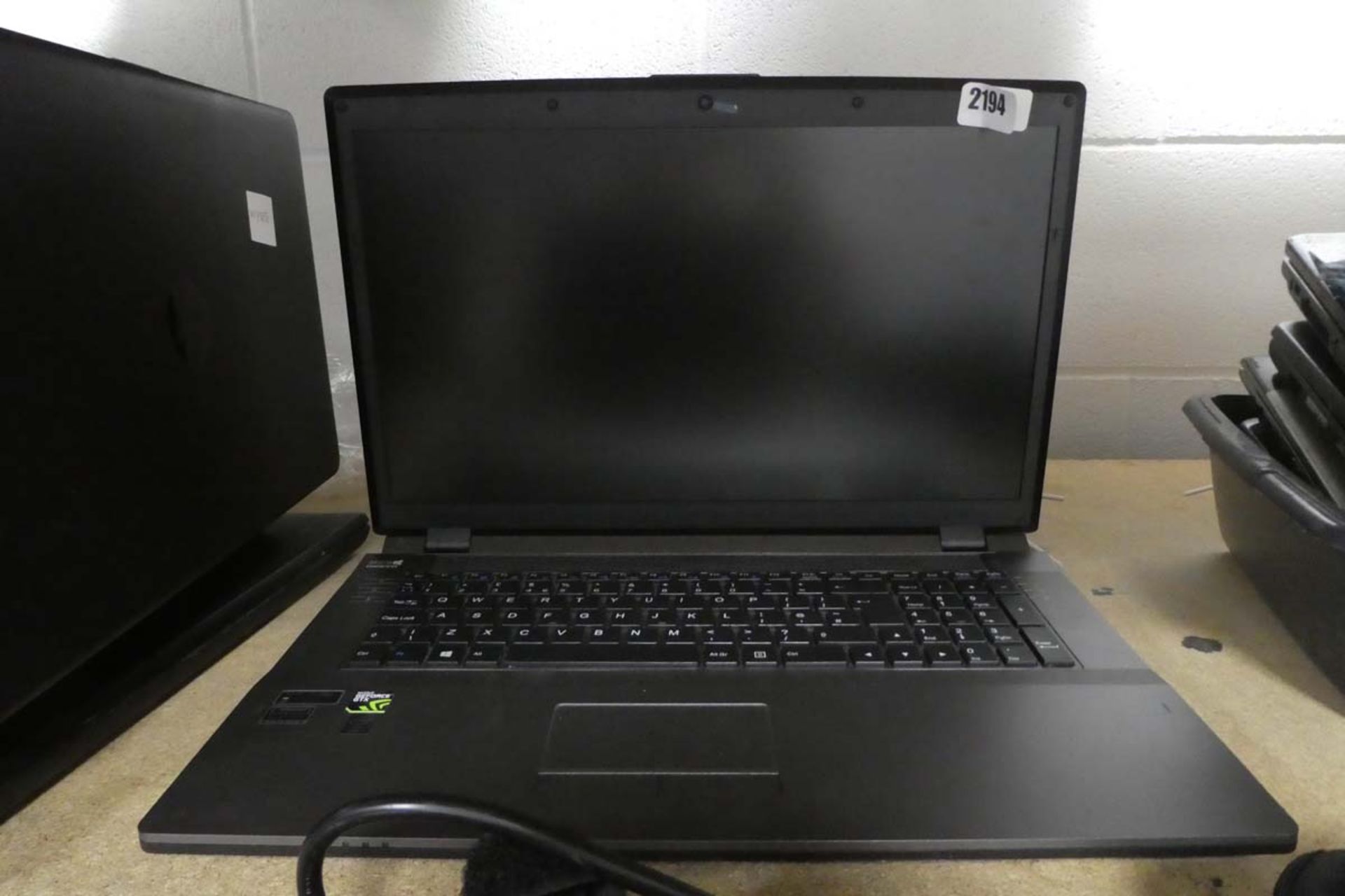 2308 Clevo laptop model W70STWindows 7 vintage no power supply sold for parts