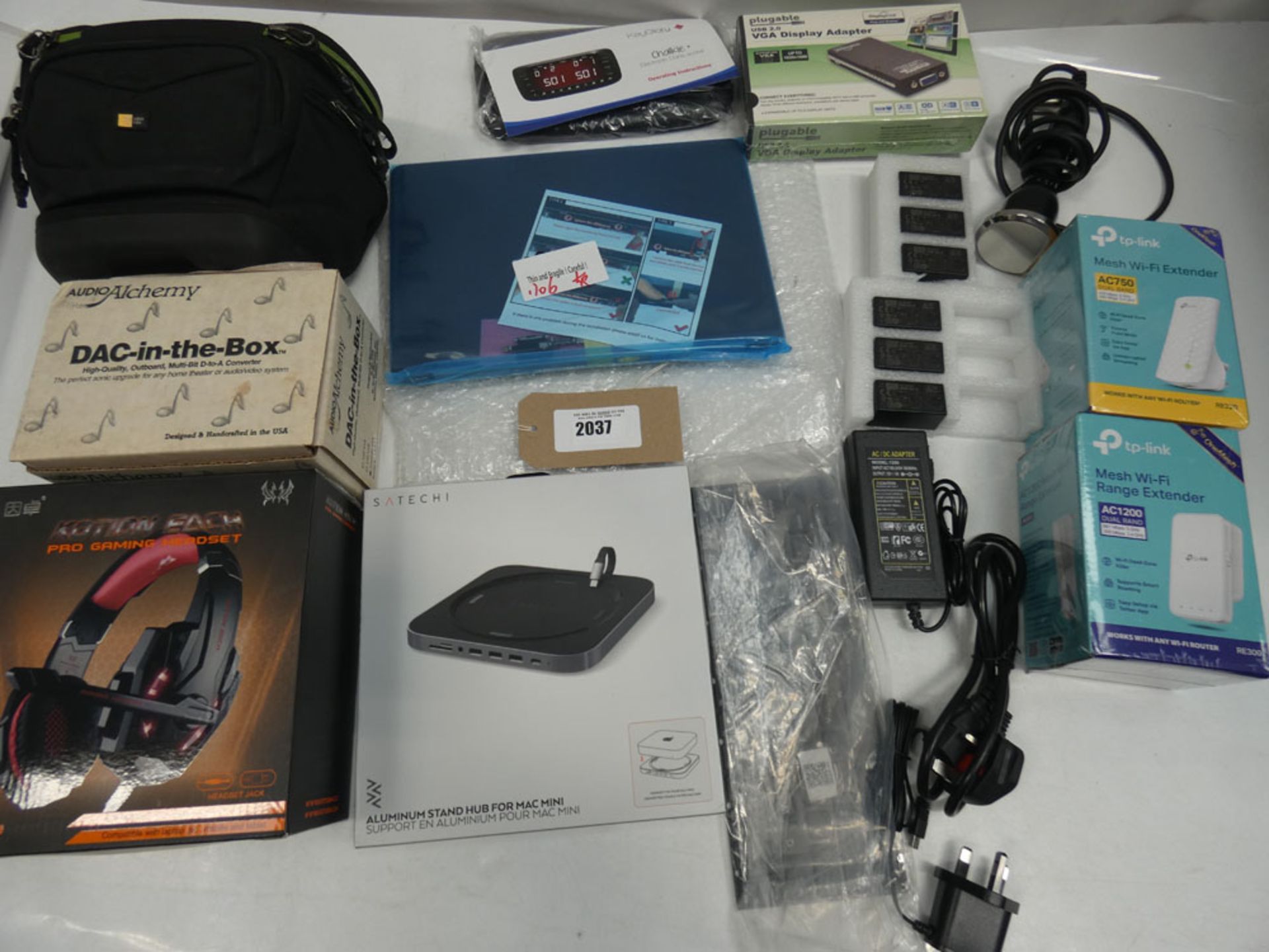 Bag containing various devices and accessories