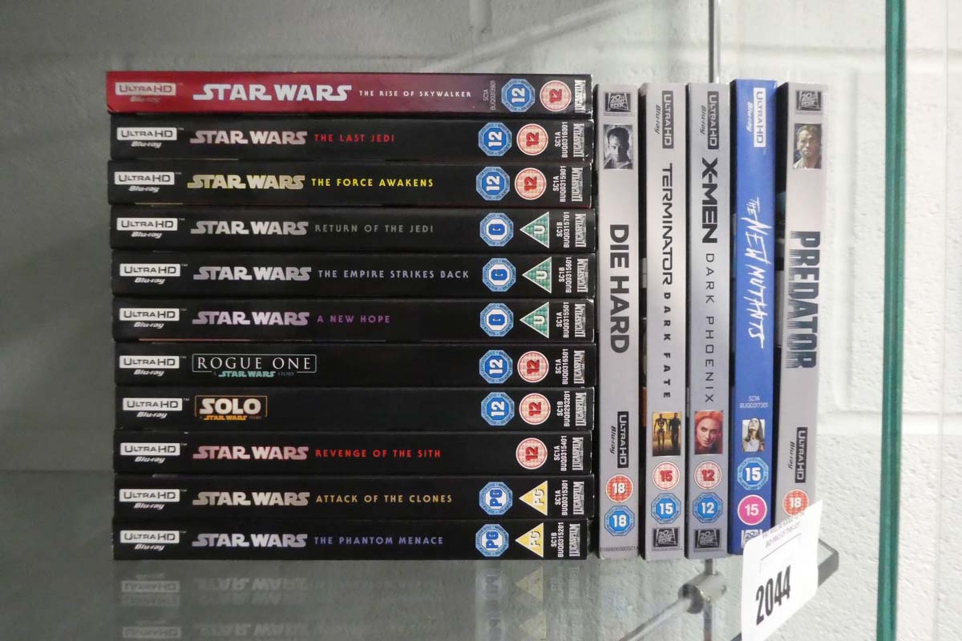 16 various 4K Ultra HD Bluray discs, sealed to include Star Wars, Die Hard, Terminator, X Men and