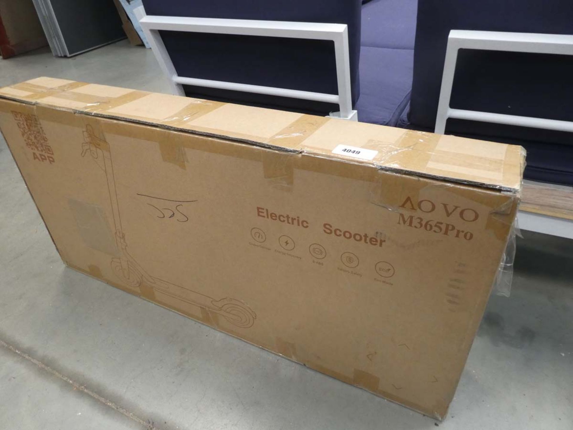 Boxed Aovo electric scooter