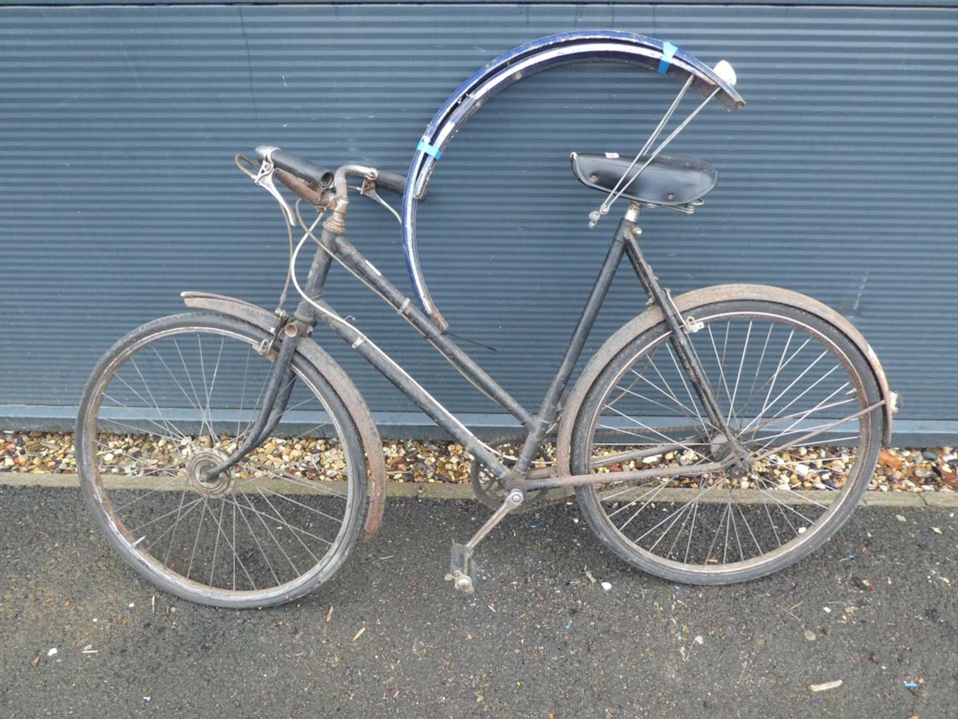 Vintage ladies bike in black with extra mudguards