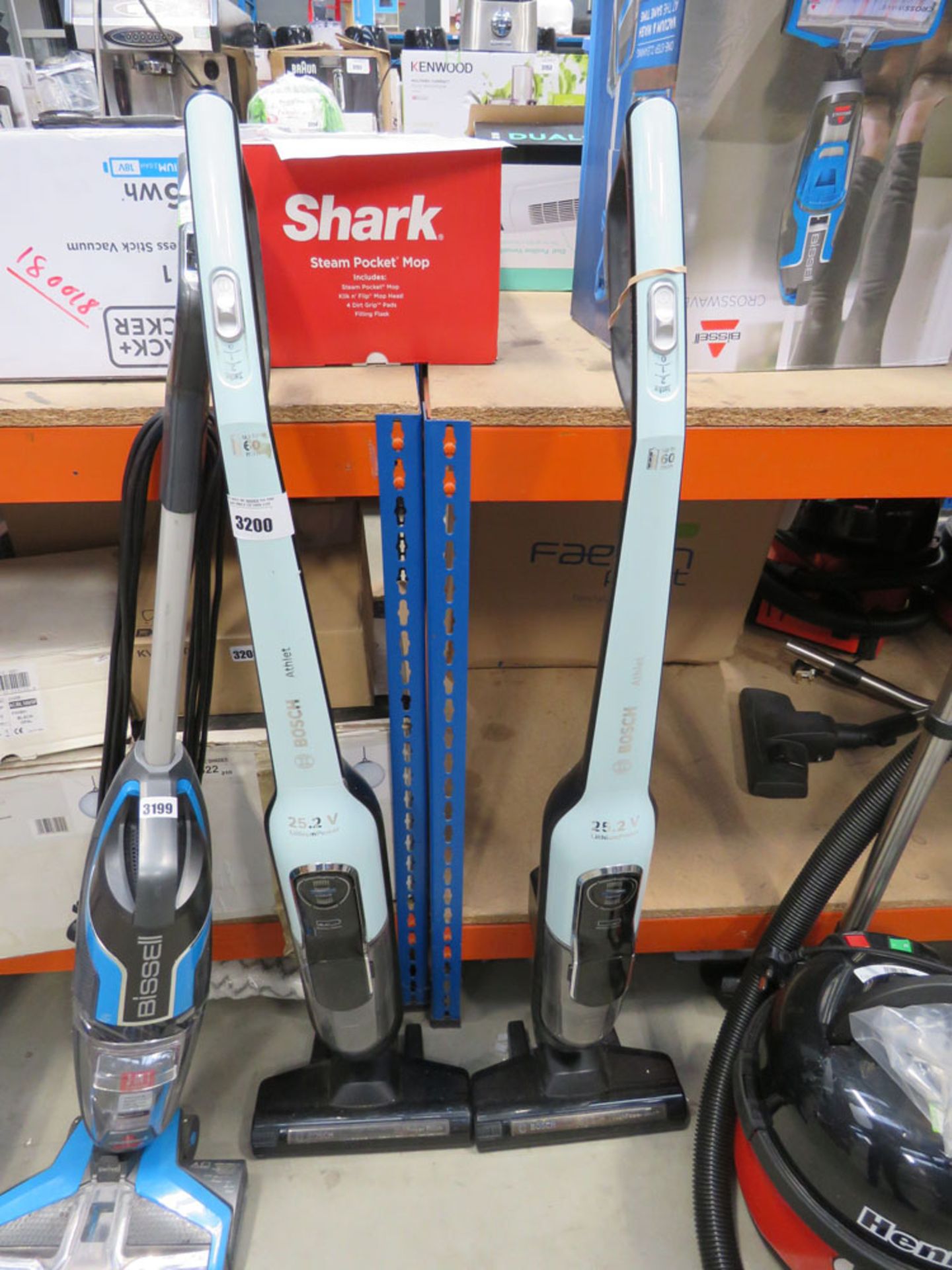 Two Bosch 25.2v vacuum cleaners, no chargers