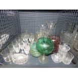 Cage containing a collection of glassware