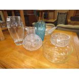 Quantity of glass vases and bowls