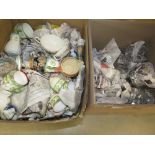 2 boxes containing glassware, general crockery, china and beer mugs