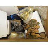 Box containing a quantity of sporting trophies