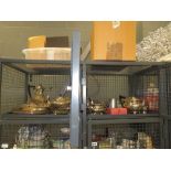 2 cages containing a large quantity of silver plate to include tea services, trays, toast rack and