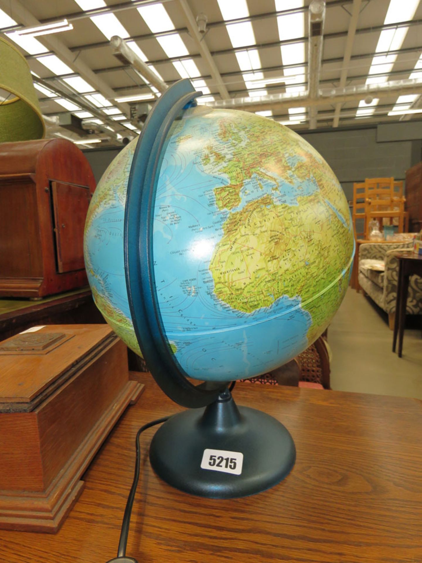 Modern illuminated students globe