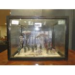 Cased model of Napoleon and troops