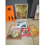 Quantity of prints, paintings and photos incl. pre hunt dinner ball, autumn woodlands, still life