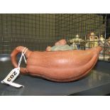 (2145RR) 203 - A Yixing pottery teapot modelled as a squash, h. 9 cm