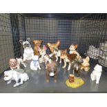 Cage containing ornamental French bulldogs