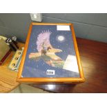 North American Indian dream box with embroidered insert