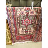 (13) Multi coloured mat with geometric pattern