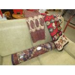 Bokhara mat plus two kilims