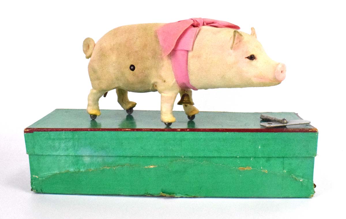 A circa 1905 French automaton modelled as a walking and grunting pig by Roullet et Decamps, - Image 2 of 17