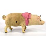 A circa 1905 French automaton modelled as a walking and grunting pig by Roullet et Decamps,