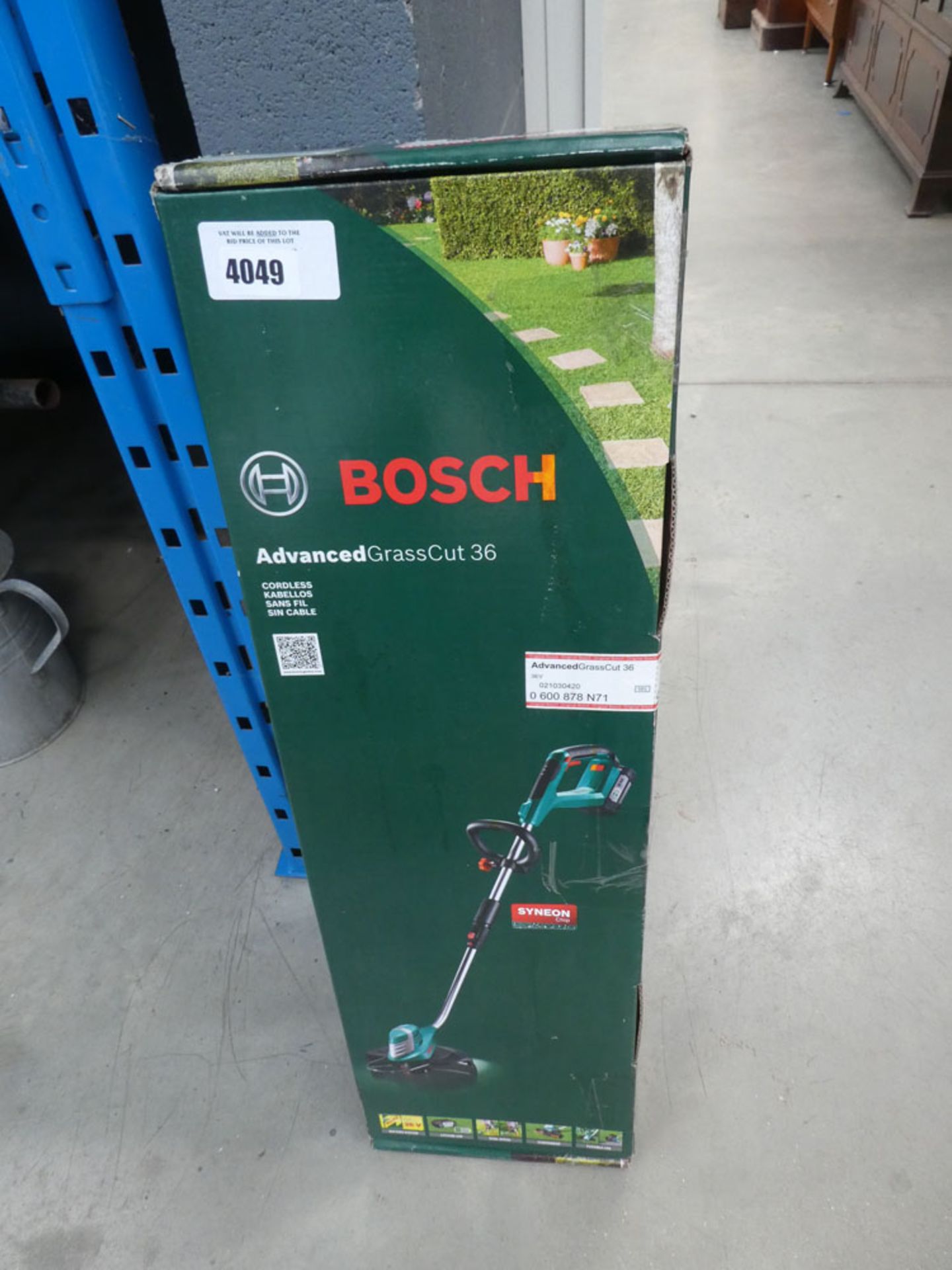 Boxed Bosch cordless strimmer