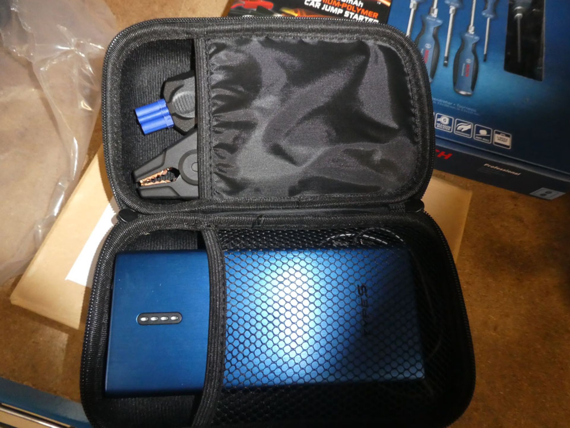 Energiser car jumpstart and box of Bosch screwdrivers, and powerbank - Image 2 of 2