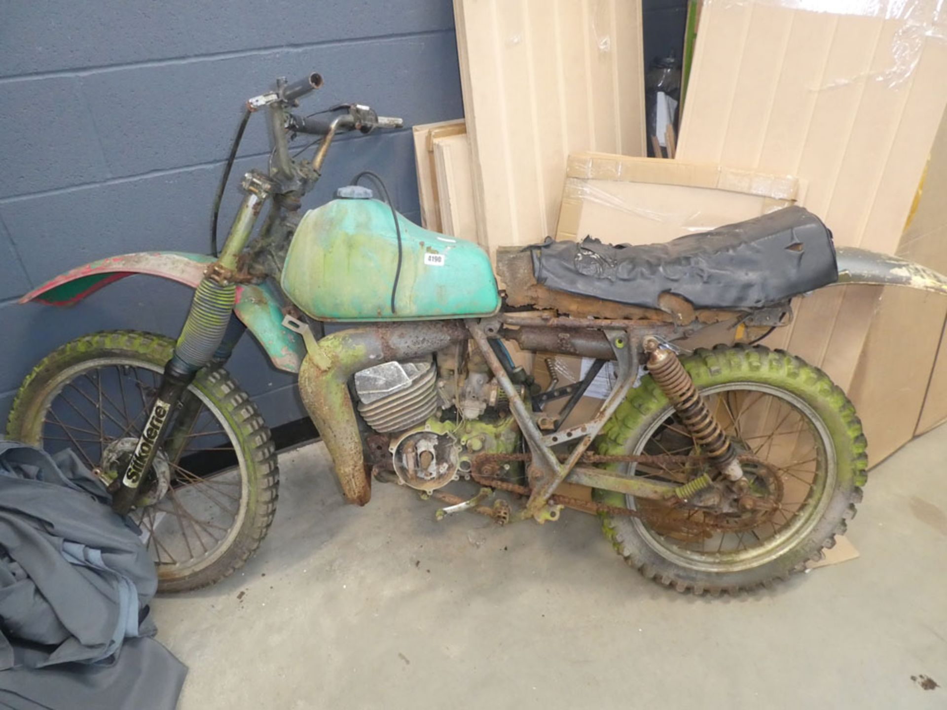 Kawasaki motorcycle, in need of restoration