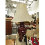 Large brown ceramic vase with table lamp fittings