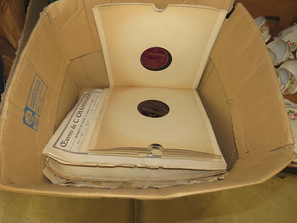 Box containing vinyl records