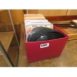 Box of 7in vinyl records