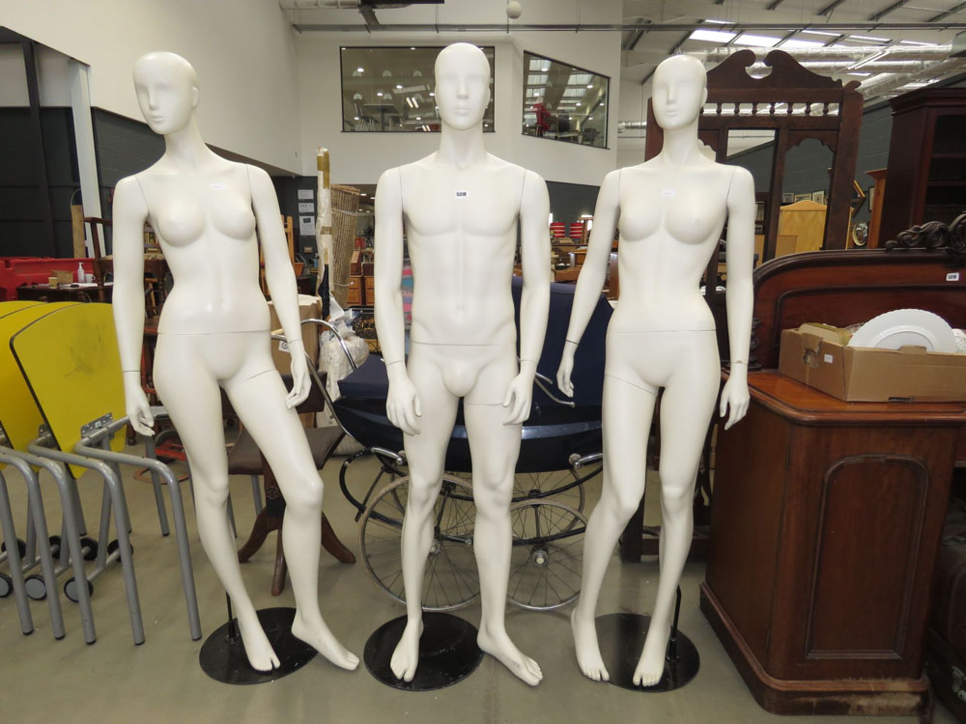 Three shop mannequins