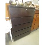 2 over 4 black painted chest of drawers