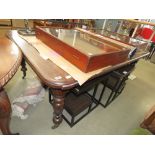 Large darkwood extending dining room table